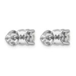 Platinum 2 carat Lab Grown Diamond VS+ F+ Round Complete Four Prong Screwback Stud Earrings - Image 3