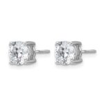 14k White Gold 2 carat Certified Lab Grown Diamond VS+ F+ Round Complete Four Prong Screwback Heavyweight Stud Earrings - Image 2
