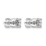 14k White Gold 4 carat Lab Grown Diamond VS+ F+ Round Complete Four Prong Screwback Heavyweight Stud Earrings - Image 3