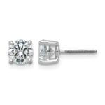 14k White Gold 2 1/2 carat Lab Grown Diamond VS/SI+ G+ Round Complete Four Prong Screwback Heavyweight Stud Earrings