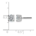14k White Gold 2 carat Lab Grown Diamond VS/SI+ G+ Round Complete Four Prong Screwback Heavyweight Stud Earrings - Image 5