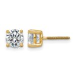 14k 2 carat Lab Grown Diamond VS/SI+ G+ Round Complete Four Prong Screwback Heavyweight Stud Earrings