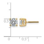 14k 4 carat Lab Grown Diamond VS+ F+ Round Complete Four Prong Screwback Heavyweight Stud Earrings - Image 4