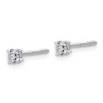14k White Gold 1/4 carat Lab Grown Diamond VS/SI+ G+ Round Complete Four Prong Lightweight Screwback Stud Earrings - Image 2