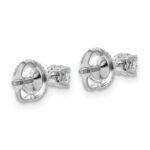 14k White Gold 1/4 carat Lab Grown Diamond VS+ F+ Round Complete Four Prong Lightweight Screwback Stud Earrings - Image 3