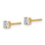 14k 1/2 carat Lab Grown Diamond VS/SI+ G+ Round Complete Four Prong Lightweight Screwback Stud Earrings - Image 2