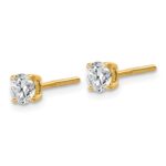 14k 3/4 carat Lab Grown Diamond VS/SI+ G+ Round Complete Four Prong Lightweight Screwback Stud Earrings - Image 2