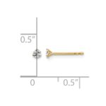 14k 1/10 carat Lab Grown Diamond VS/SI+ G+ Round Complete Three Prong Stud Earrings - Image 3