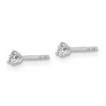 14k White Gold 1/6 carat Lab Grown Diamond VS/SI+ G+ Round Complete Three Prong Stud Earrings - Image 2