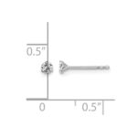 14k White Gold 1/6 carat Lab Grown Diamond VS+ F+ Round Complete Three Prong Stud Earrings - Image 3