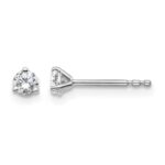 14k White Gold 1/5 carat Certified Lab Grown Diamond VS+ F+ Round Complete Three Prong Stud Earrings
