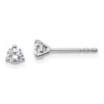 18k White Gold 1/4 carat Certified Lab Grown Diamond VS+ F+ Round Complete Three Prong Stud Earrings