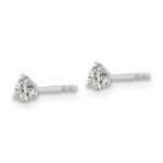 18k White Gold 1/4 carat Lab Grown Diamond VS+ F+ Round Complete Three Prong Stud Earrings - Image 2