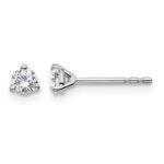 14k White Gold 1/4 carat Certified Lab Grown Diamond VS+ F+ Round Complete Three Prong Stud Earrings