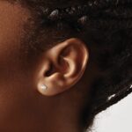 14k 1/4 carat Lab Grown Diamond VS/SI+ G+ Round Complete Three Prong Stud Earrings - Image 3