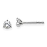 18k White Gold 1/3 carat Certified Lab Grown Diamond VS+ F+ Round Complete Three Prong Stud Earrings
