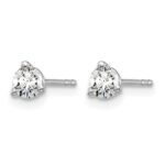 14k White Gold 1/3 carat Lab Grown Diamond VS+ F+ Round Complete Three Prong Stud Earrings - Image 2