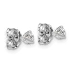14k White Gold 1/3 carat Lab Grown Diamond VS+ F+ Round Complete Three Prong Stud Earrings - Image 4