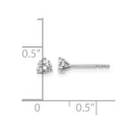14k White Gold 1/3 carat Certified Lab Grown Diamond VS+ F+ Round Complete Three Prong Stud Earrings - Image 5