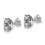 14k White Gold 3/8 carat Lab Grown Diamond VS+ F+ Round Complete Three Prong Stud Earrings - Image 4
