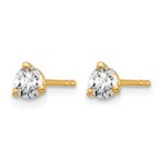 14k 3/8 carat Lab Grown Diamond VS+ F+ Round Complete Three Prong Stud Earrings - Image 2