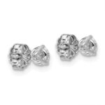 18k White Gold 1/2 carat Certified Lab Grown Diamond VS+ F+ Round Complete Three Prong Stud Earrings - Image 3
