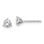 Platinum 1/2 carat Lab Grown Diamond VS+ F+ Round Complete Three Prong Stud Earrings