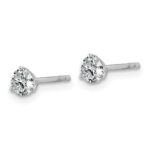 Platinum 1/2 carat Certified Lab Grown Diamond VS+ F+ Round Complete Three Prong Stud Earrings - Image 2