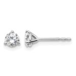 14k White Gold 1/2 carat Certified Lab Grown Diamond VS/SI+ G+ Round Complete Three Prong Stud Earrings