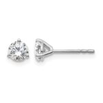 14k White Gold 5/8 carat Lab Grown Diamond VS+ F+ Round Complete Three Prong Stud Earrings