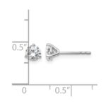 14k White Gold 5/8 carat Lab Grown Diamond VS/SI+ G+ Round Complete Three Prong Stud Earrings - Image 5