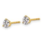 18k 3/4 carat Lab Grown Diamond VS+ F+ Round Complete Three Prong Stud Earrings - Image 2