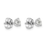 14k White Gold 3/4 carat Certified Lab Grown Diamond VS+ F+ Round Complete Three Prong Stud Earrings - Image 4