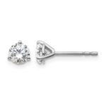 14k White Gold 3/4 carat Lab Grown Diamond VS+ F+ Round Complete Three Prong Stud Earrings