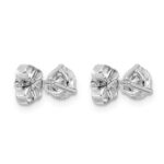 Platinum 1 carat Certified Lab Grown Diamond VS+ F+ Round Complete Three Prong Stud Earrings - Image 3