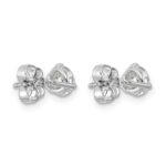 14k White Gold 1 carat Lab Grown Diamond VS+ F+ Round Complete Three Prong Stud Earrings - Image 4