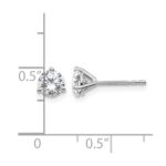 14k White Gold 1 carat Certified Lab Grown Diamond VS/SI+ G+ Round Complete Three Prong Stud Earrings - Image 5