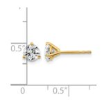 14k 1 carat Certified Lab Grown Diamond VS+ F+ Round Complete Three Prong Stud Earrings - Image 5
