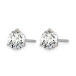 14k White Gold 1 1/2 carat Certified Lab Grown Diamond VS/SI+ G+ Round Complete Three Prong Stud Earrings - Image 2