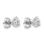 14k White Gold 1 3/4 carat Lab Grown Diamond VS/SI+ G+ Round Three Prong Complete Stud Earrings - Image 4