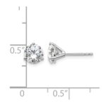 14k White Gold 1 3/4 carat Lab Grown Diamond VS/SI+ G+ Round Three Prong Complete Stud Earrings - Image 5