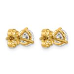 14k 1 3/4 carat Lab Grown Diamond VS+ F+ Round Three Prong Complete Stud Earrings - Image 4