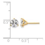 14k 1 3/4 carat Lab Grown Diamond VS+ F+ Round Three Prong Complete Stud Earrings - Image 5