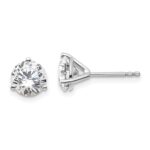 Platinum 2 1/2 carat Lab Grown Diamond VS+ F+ Round Complete Three Prong Stud Earrings