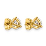 14k 2 carat Certified Lab Grown Diamond VS+ F+ Round Complete Three Prong Stud Earrings - Image 4