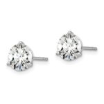 Platinum 3 carat Certified Lab Grown Diamond VS+ F+ Round Complete Three Prong Stud Earrings - Image 2