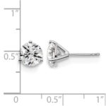 14k White Gold 3 carat Lab Grown Diamond VS/SI+ G+ Round Complete Three Prong Stud Earrings - Image 4