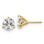 18k 4 carat Certified Lab Grown Diamond VS+ F+ Round Complete Three Prong Stud Earrings