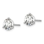 Platinum 4 carat Lab Grown Diamond VS+ F+ Round Complete Three Prong Stud Earrings - Image 2
