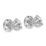 Platinum 4 carat Certified Lab Grown Diamond VS+ F+ Round Complete Three Prong Stud Earrings - Image 3